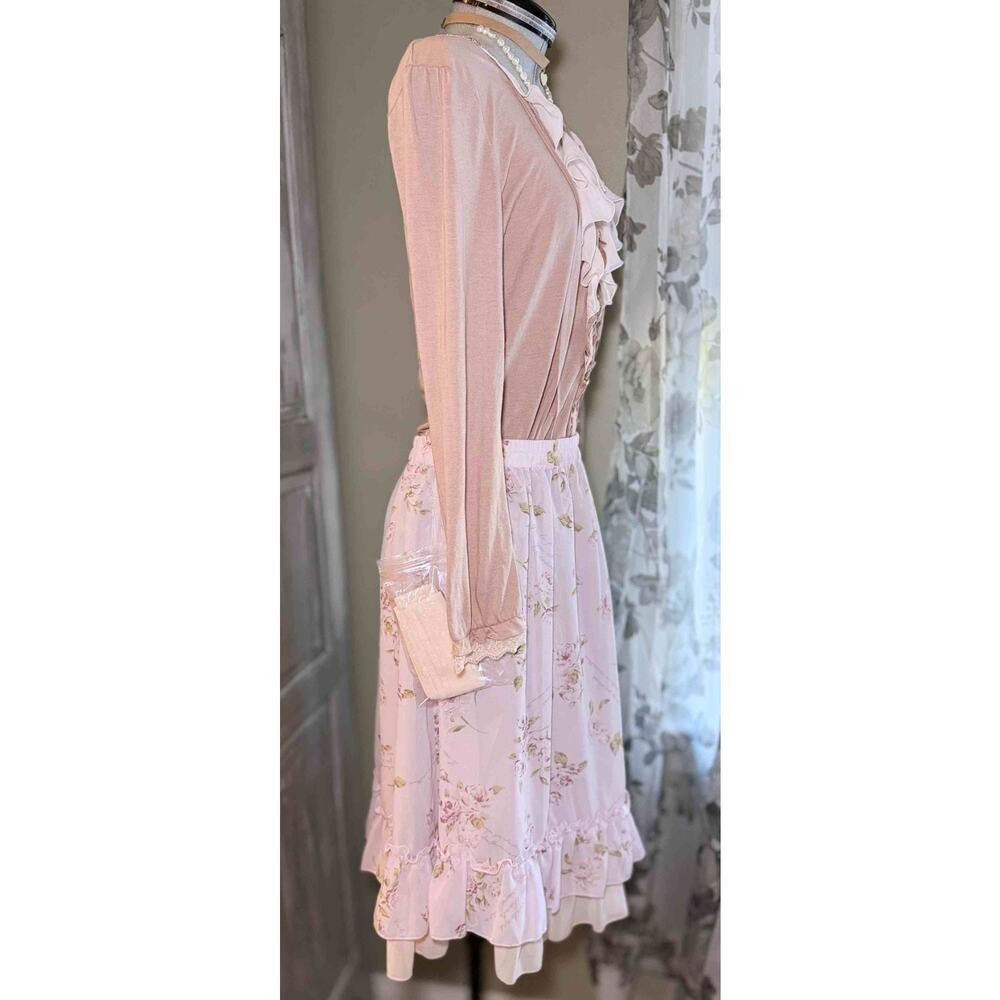 Axes Femme Ruffle Blouse Classical Rose Skirt Set Himekaji Coquette Shoujo Girl - Picture 5 of 16